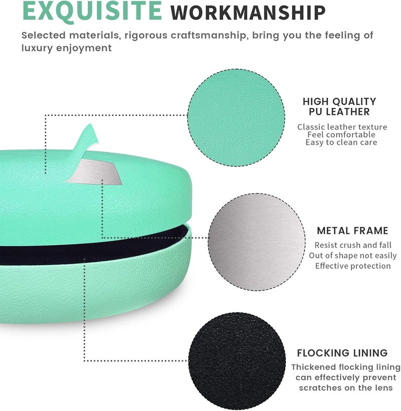 molshine Hard Shell Sunglasses Case,Classic Large Glasses Case for Sunglass,Eyeglasses with Cleaning Cloth,Pouch - Image 4
